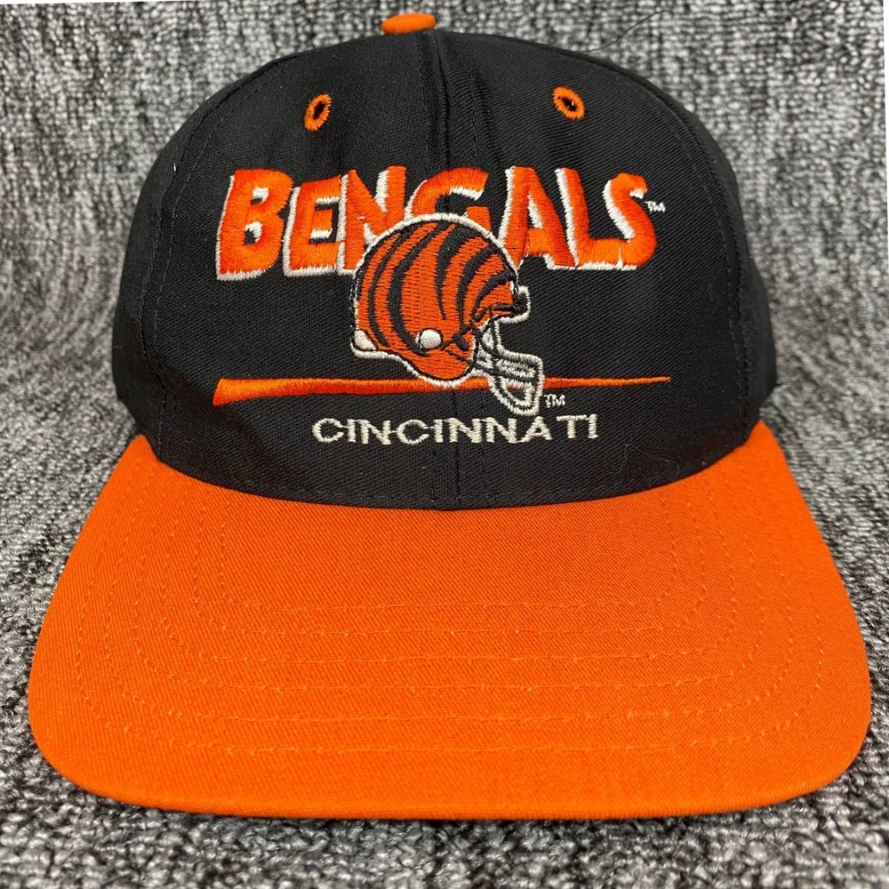 VTG Westport Cincinnati Bengals Snapback Hat Cap Men Black Orange Helmet 80s 90s